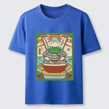 Tokyo-Lion Frog Samurai Eating Ramen Classic T-Shirt