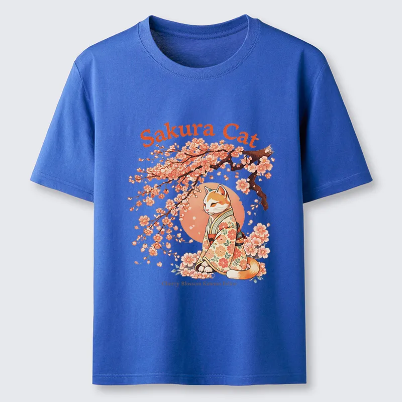Tokyo-Lion Cat Under The Sakura Classic T-Shirt