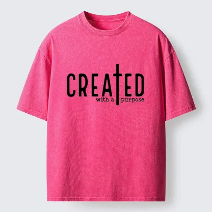 Tokyo-Lion Created To Have A Meaning Washed T-Shirt-Tokyo-Lion