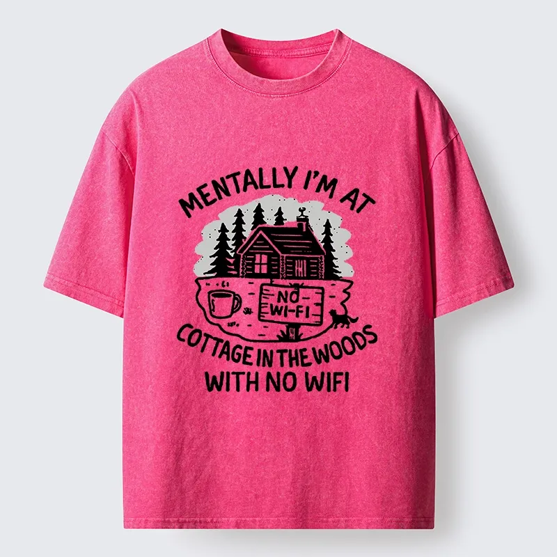 Tokyo-Lion Dreaming Of A Woodland Cottage Washed T-Shirt