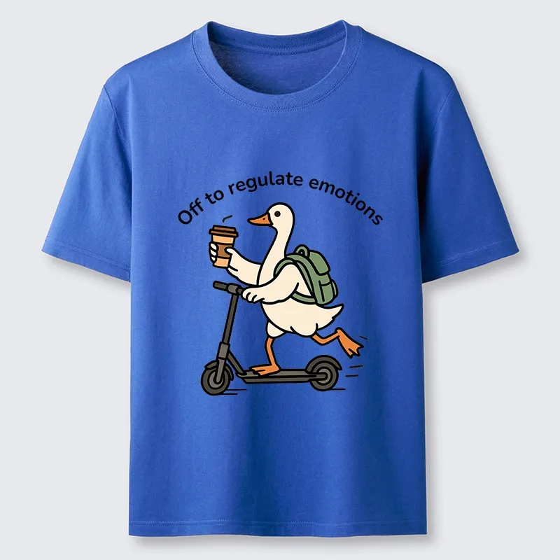 Tokyo-Lion Scooter-Riding Duck’s Self-Care Classic T-Shirt