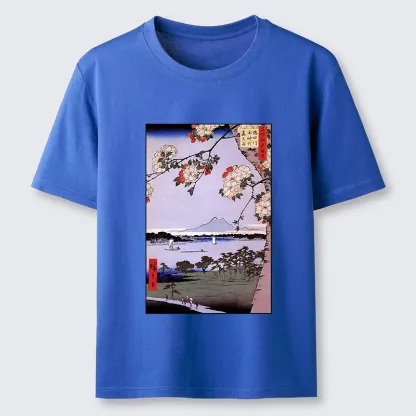 Tokyo-Lion Vintage Japanese Print: Sakura And Fuji Classic T-Shirt