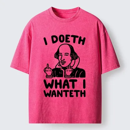 Tokyo-Lion Old English Shakespeare Meme Washed T-Shirt