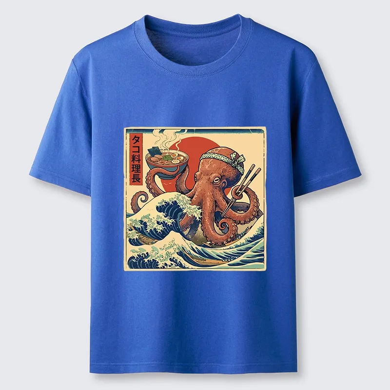 Tokyo-Lion Ukiyo-E Octopus Ramen Master Classic T-Shirt-Tokyo-Lion