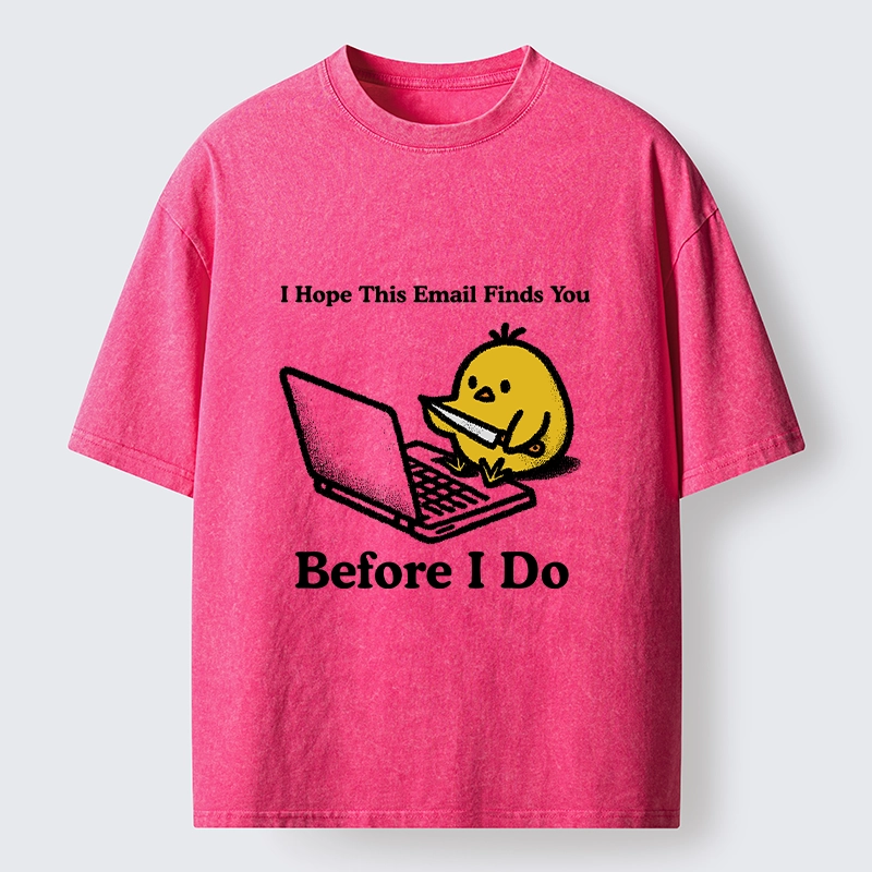 Tokyo-Lion Chicken Knife Email Meme Washed T-Shirt-Tokyo-Lion