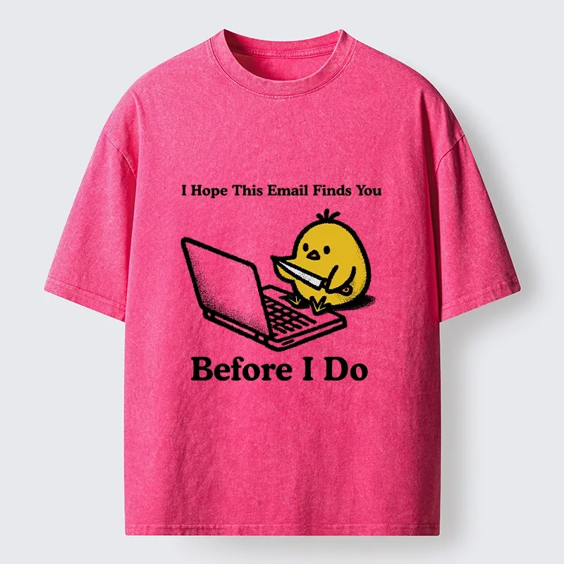 Tokyo-Lion Chicken Knife Email Meme Washed T-Shirt-Tokyo-Lion