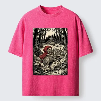 Tokyo-Lion Humor Of Inverted Stories Washed T-Shirt-Tokyo-Lion
