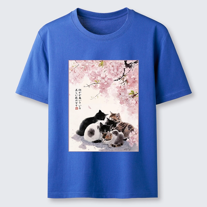 Tokyo-Lion Cute Cats Sakura Garden Classic T-Shirt