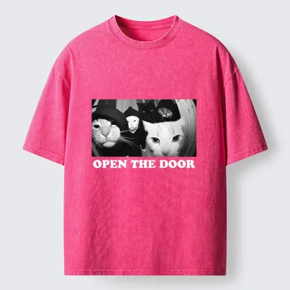 Tokyo-Lion Funny Cat Gang Meme Washed T-Shirt-Tokyo-Lion