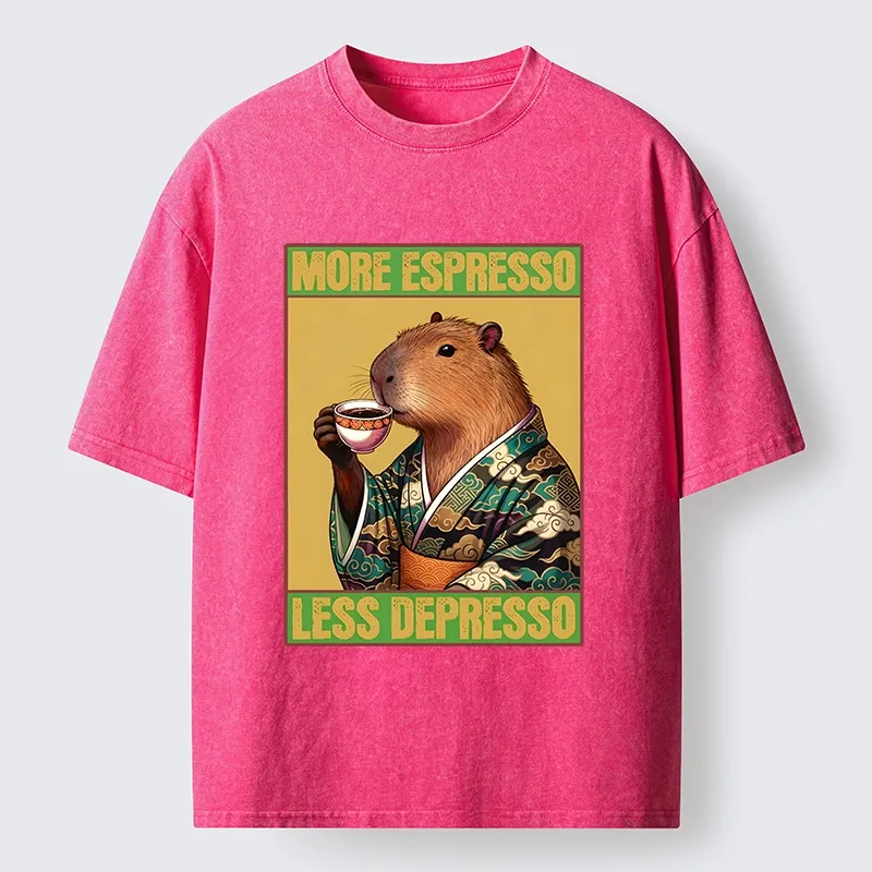 Tokyo-Lion Capybara Coffee Break Washed T-Shirt