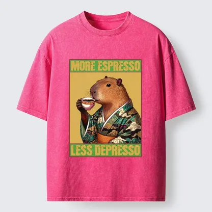 Tokyo-Lion Capybara Coffee Break Washed T-Shirt