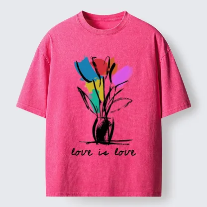 Tokyo-Lion Pride Tulip Love Is Love Washed T-Shirt