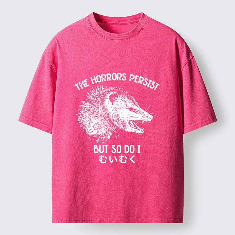 Tokyo-Lion Raccoon Dark Humor Quote Washed T-Shirt