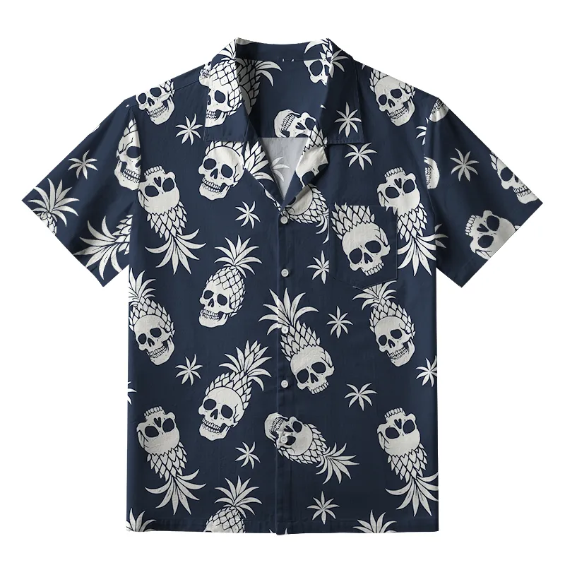 Tokyo-Lion Pineapple Skull Aloha Hawaiian Shirt