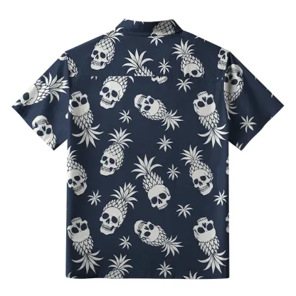 Tokyo-Lion Pineapple Skull Aloha Hawaiian Shirt