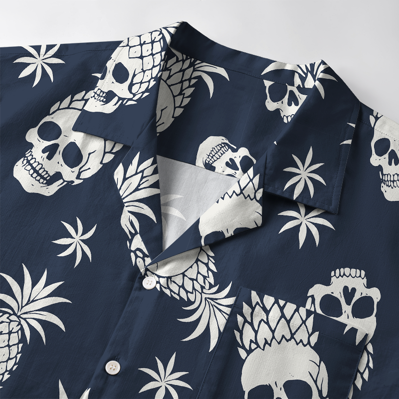 Tokyo-Lion Pineapple Skull Aloha Hawaiian Shirt
