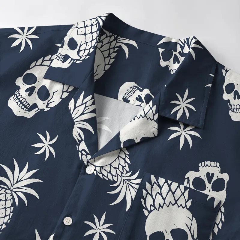 Tokyo-Lion Pineapple Skull Aloha Hawaiian Shirt