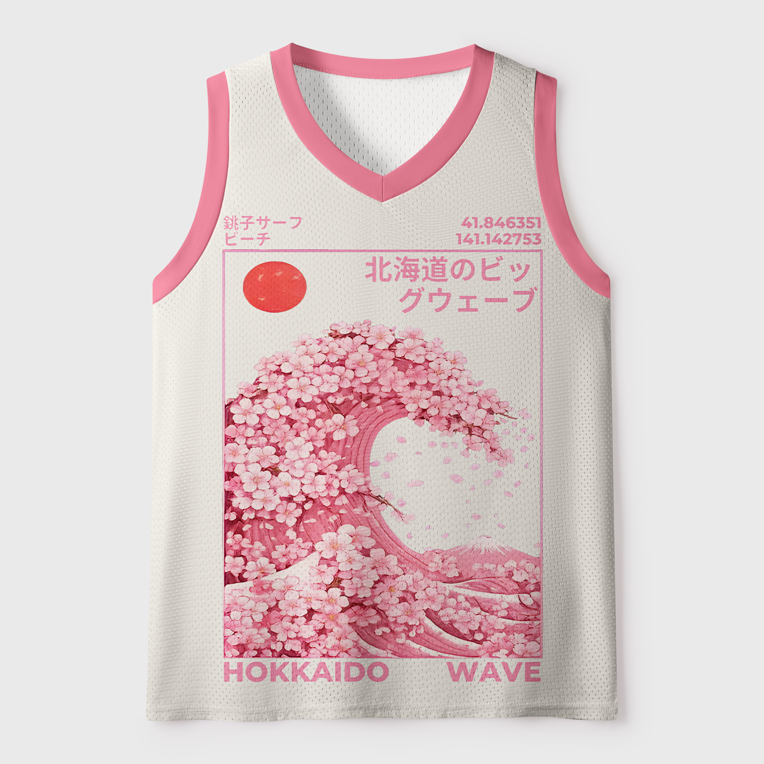 Tokyo-Lion Sakura Surge-Hokkaido Wave Mesh Tank Top-Tokyo-Lion