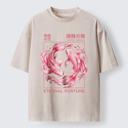 Tokyo-Lion The Dance of Nishikigoi Washed T-Shirt-Tokyo-Lion