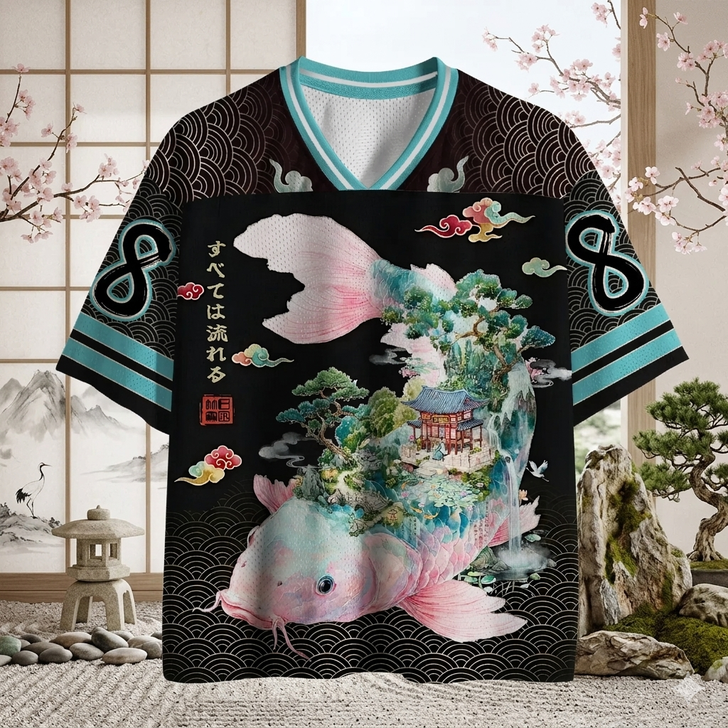 Tokyo-Lion Journey Of The Flowing Koi Mesh Jersey