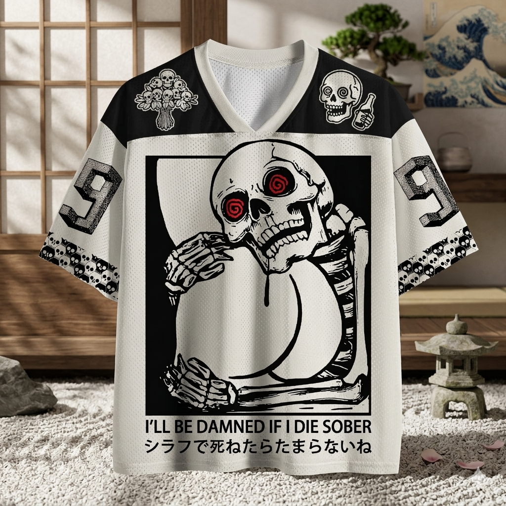 Tokyo-Lion I'll Be Danned If I Die Sober Mesh Jersey