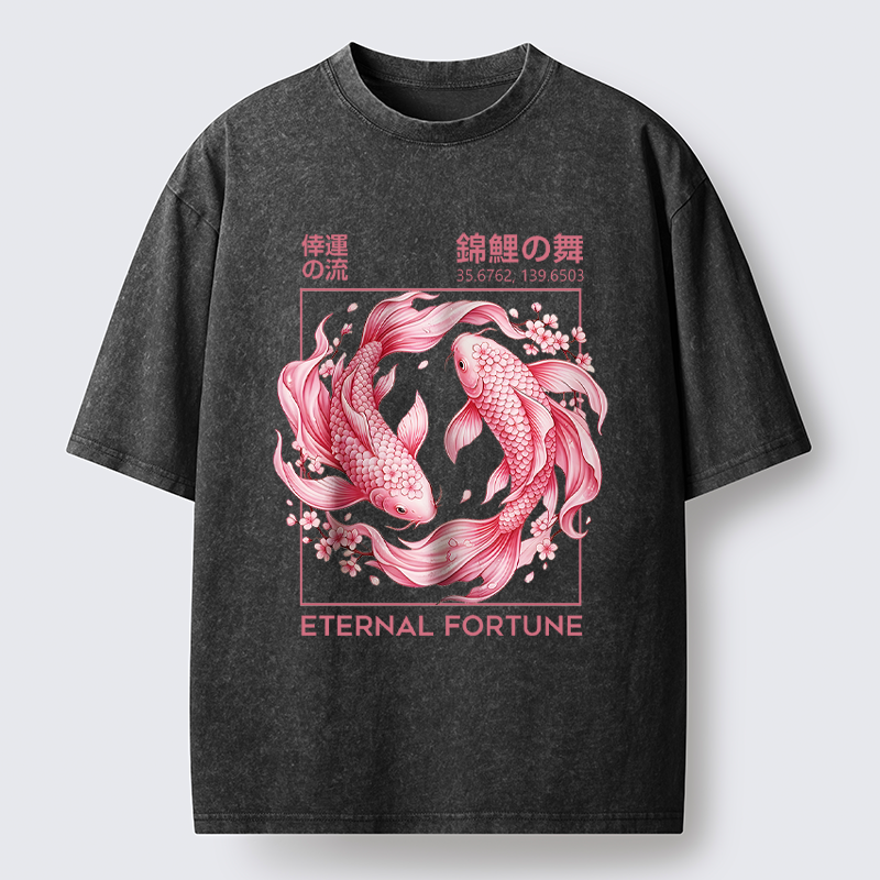 Tokyo-Lion The Dance of Nishikigoi Washed T-Shirt-Tokyo-Lion