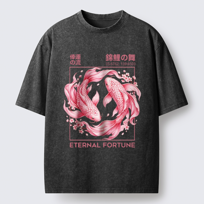 Tokyo-Lion The Dance of Nishikigoi Washed T-Shirt-Tokyo-Lion