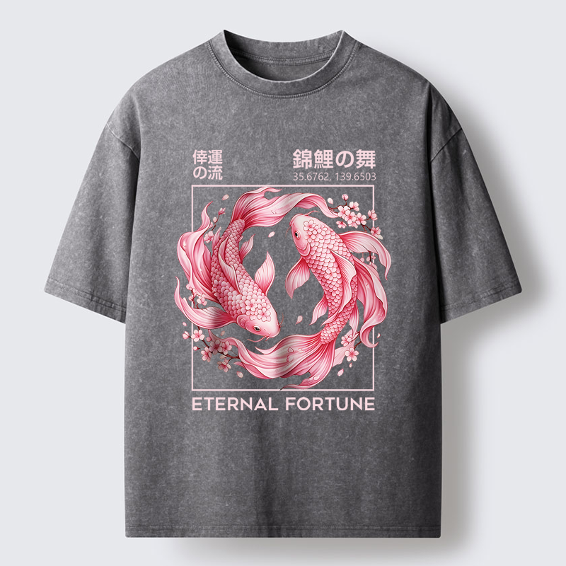 Tokyo-Lion The Dance of Nishikigoi Washed T-Shirt-Tokyo-Lion