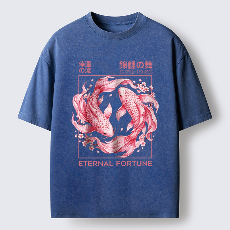 Tokyo-Lion The Dance of Nishikigoi Washed T-Shirt-Tokyo-Lion