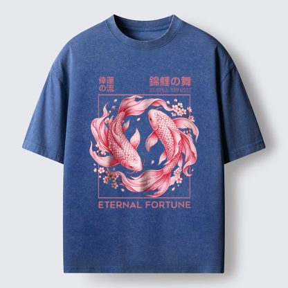 Tokyo-Lion The Dance of Nishikigoi Washed T-Shirt-Tokyo-Lion