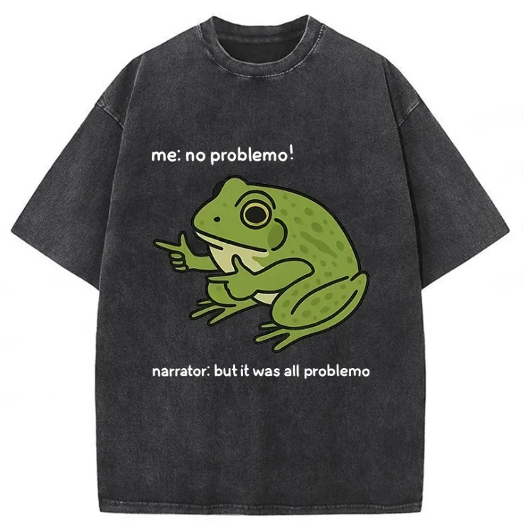 Tokyo-Lion Stupid Frog Meme Washed T-Shirt