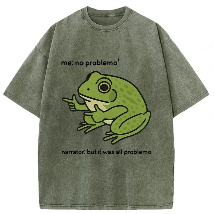 Tokyo-Lion Stupid Frog Meme Washed T-Shirt