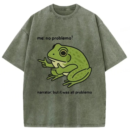 Tokyo-Lion Stupid Frog Meme Washed T-Shirt