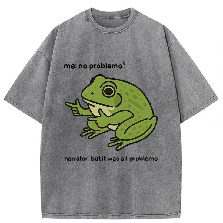 Tokyo-Lion Stupid Frog Meme Washed T-Shirt
