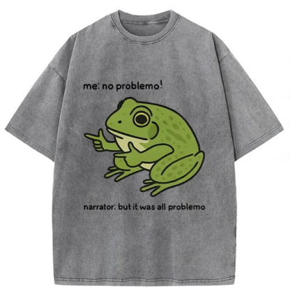 Tokyo-Lion Stupid Frog Meme Washed T-Shirt