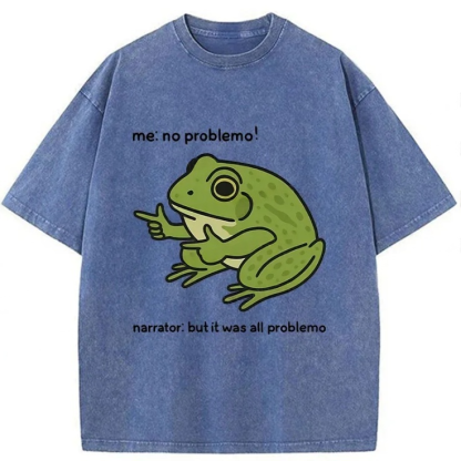 Tokyo-Lion Stupid Frog Meme Washed T-Shirt