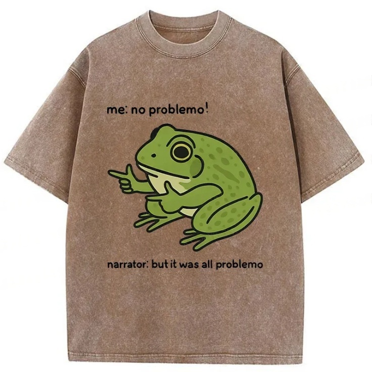 Tokyo-Lion Stupid Frog Meme Washed T-Shirt