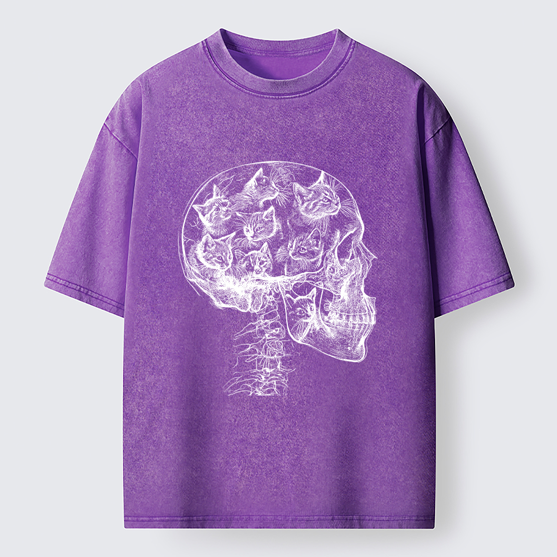 Tokyo-Lion Mind Full Of Cats Washed T-Shirt