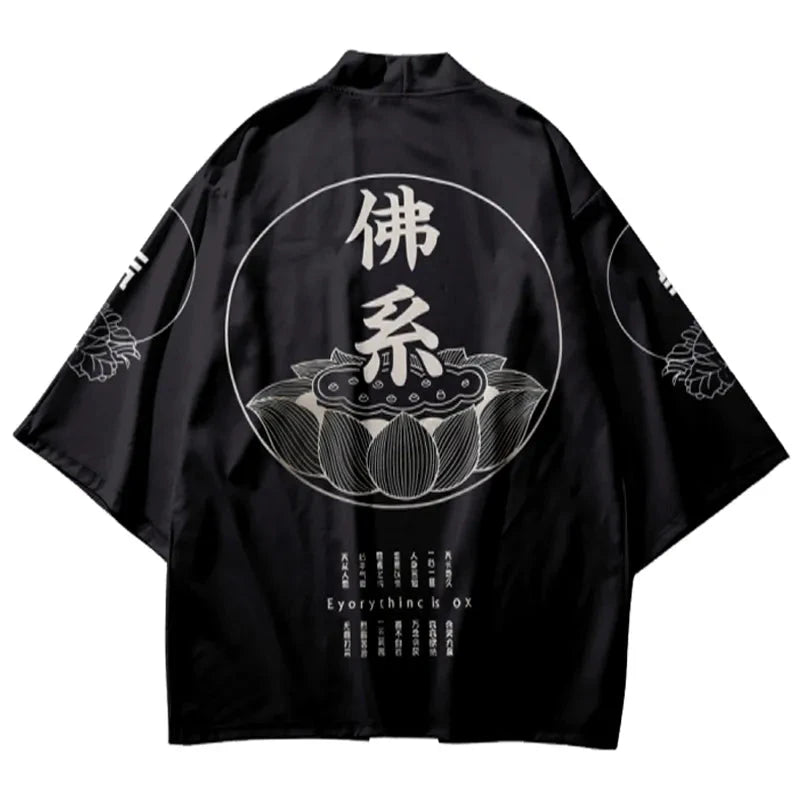 Tokyo-Lion Buddha-like Japanese Kimono Cardigan