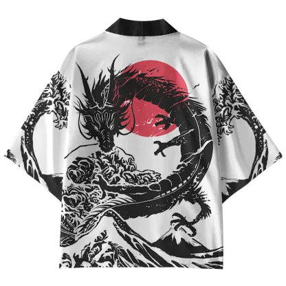 Tokyo-Lion The Great Wave Off Dragon Kimono Cardigan-Tokyo-Lion