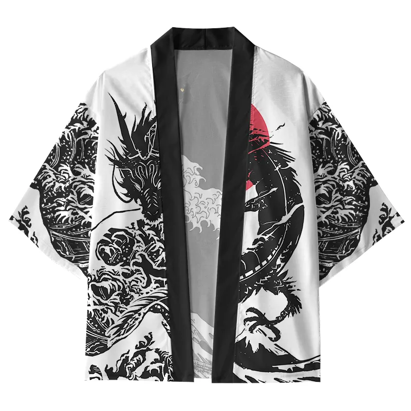 Tokyo-Lion The Great Wave Off Dragon Kimono Cardigan-Tokyo-Lion