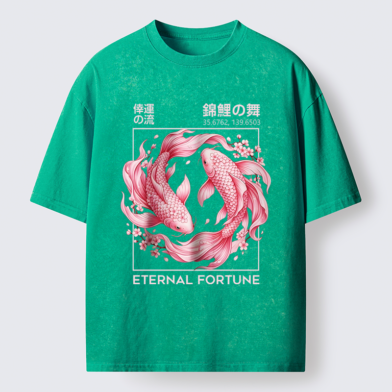 Tokyo-Lion The Dance of Nishikigoi Washed T-Shirt-Tokyo-Lion
