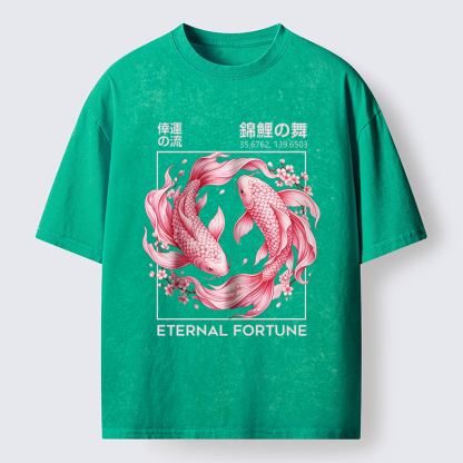 Tokyo-Lion The Dance of Nishikigoi Washed T-Shirt-Tokyo-Lion