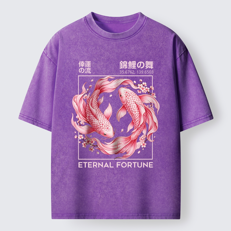 Tokyo-Lion The Dance of Nishikigoi Washed T-Shirt-Tokyo-Lion