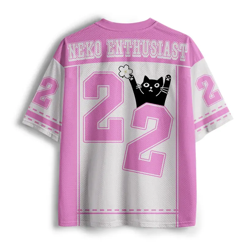 Tokyo-Lion I Work Hard Funny Cat Mesh Jersey-Tokyo-Lion