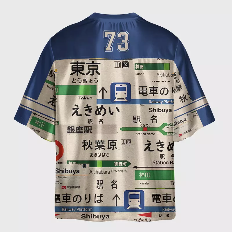 Tokyo-Lion Japanese Rail Map Style Glossy Oversized Jersey