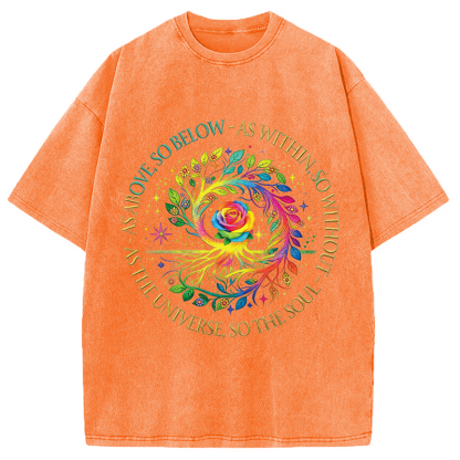 Tokyolion Rainbow Tree Cosmic Spiral Washed T-Shirt-Tokyo-Lion