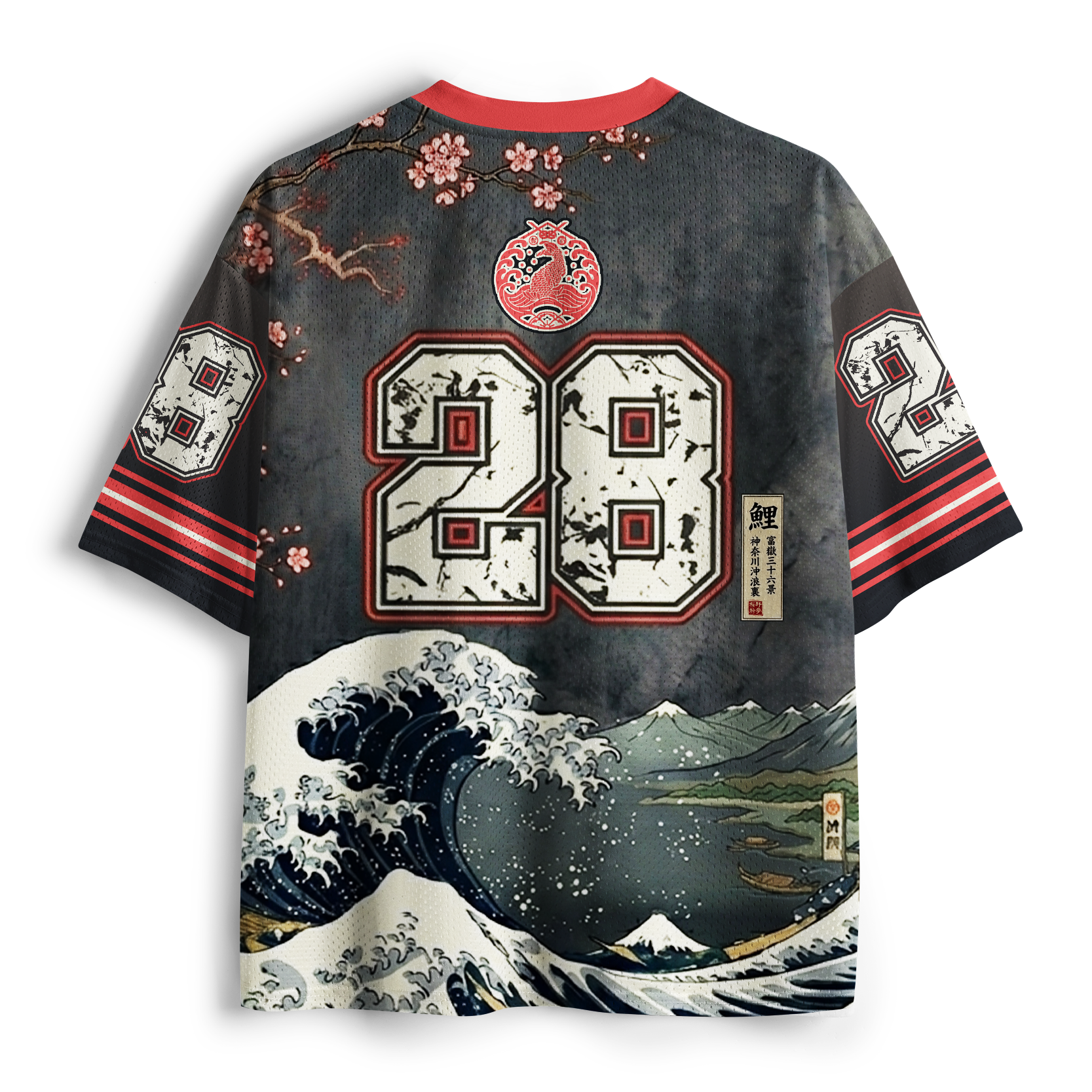 Tokyo-lion The Great Wave&Zen Koi Mesh Jersey