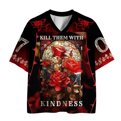 Tokyo-Lion Midnight Rose "Kindness" Statement Mesh Jersey