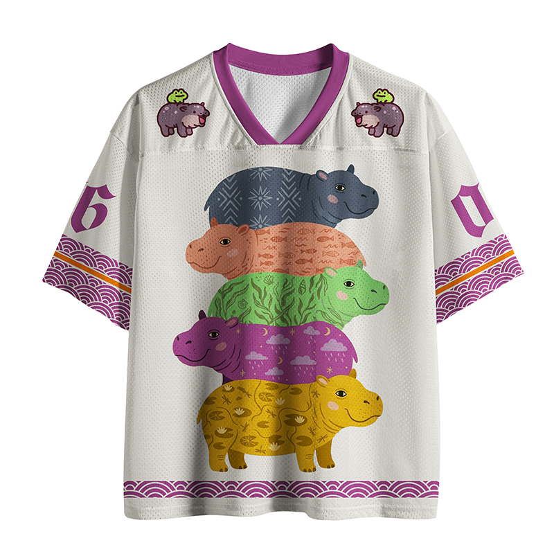 Tokyo-lion Stack Of Moodengs Funny Mesh Jersey